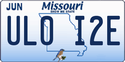 MO license plate UL0I2E