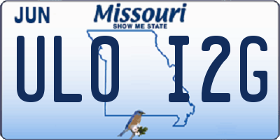 MO license plate UL0I2G