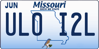 MO license plate UL0I2L