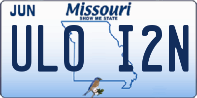 MO license plate UL0I2N