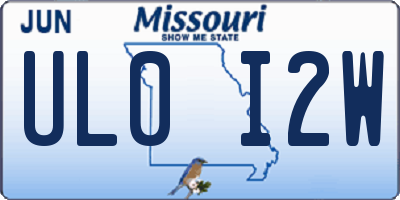 MO license plate UL0I2W