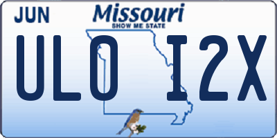 MO license plate UL0I2X