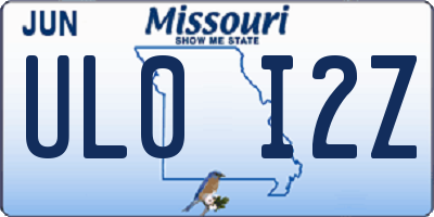 MO license plate UL0I2Z