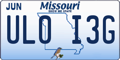 MO license plate UL0I3G