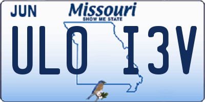 MO license plate UL0I3V