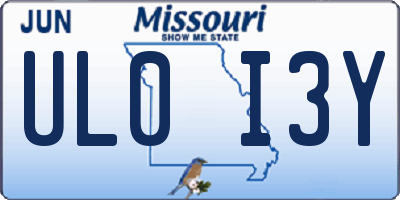 MO license plate UL0I3Y