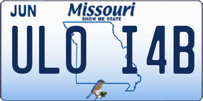 MO license plate UL0I4B
