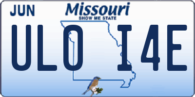 MO license plate UL0I4E