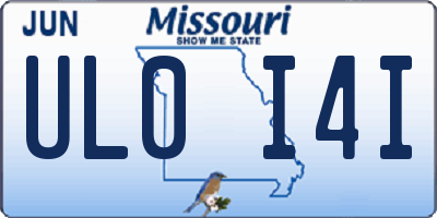 MO license plate UL0I4I
