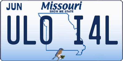 MO license plate UL0I4L