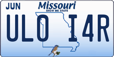 MO license plate UL0I4R