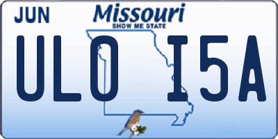 MO license plate UL0I5A