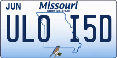 MO license plate UL0I5D