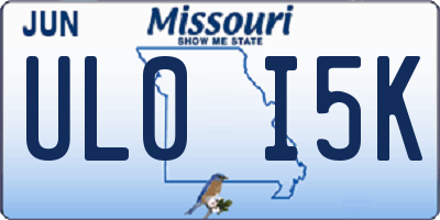 MO license plate UL0I5K