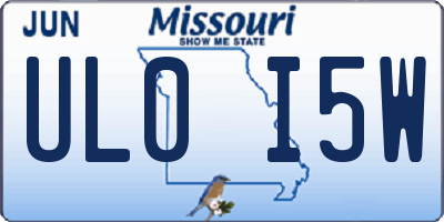 MO license plate UL0I5W