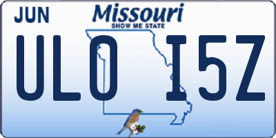 MO license plate UL0I5Z