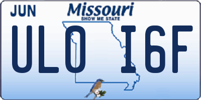 MO license plate UL0I6F