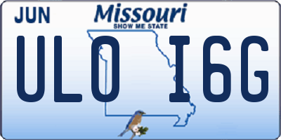 MO license plate UL0I6G