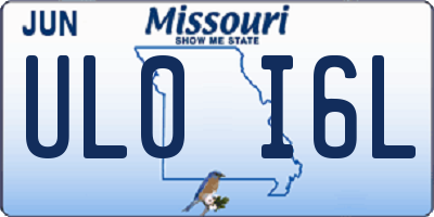 MO license plate UL0I6L