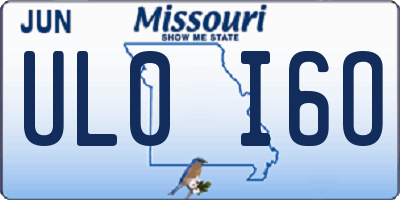 MO license plate UL0I6O