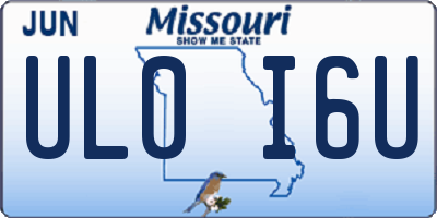 MO license plate UL0I6U