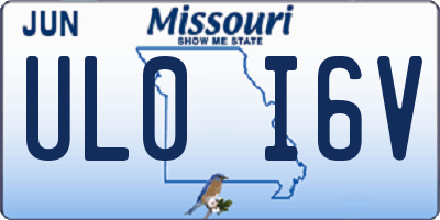 MO license plate UL0I6V