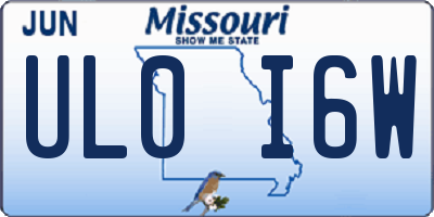MO license plate UL0I6W
