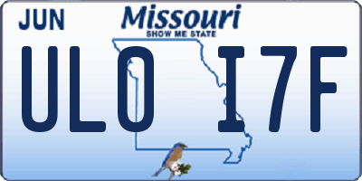 MO license plate UL0I7F