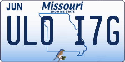 MO license plate UL0I7G