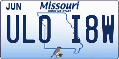 MO license plate UL0I8W