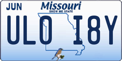 MO license plate UL0I8Y