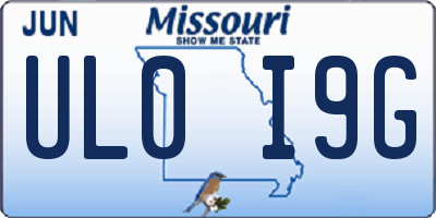 MO license plate UL0I9G