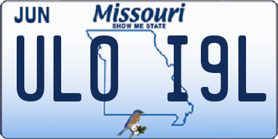 MO license plate UL0I9L