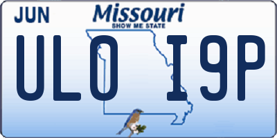 MO license plate UL0I9P