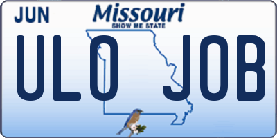 MO license plate UL0J0B