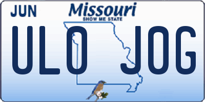 MO license plate UL0J0G