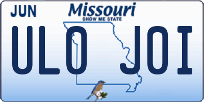 MO license plate UL0J0I
