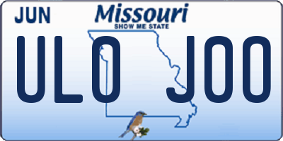 MO license plate UL0J0O