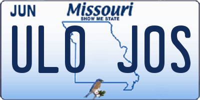 MO license plate UL0J0S