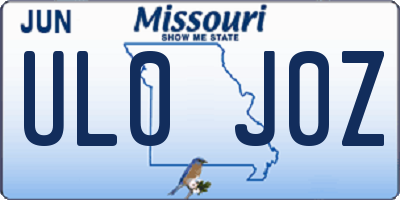 MO license plate UL0J0Z