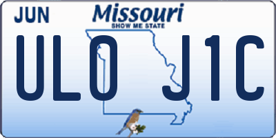 MO license plate UL0J1C