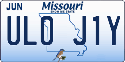 MO license plate UL0J1Y