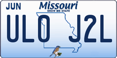 MO license plate UL0J2L