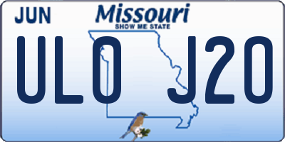 MO license plate UL0J2O