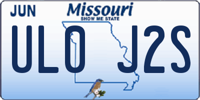 MO license plate UL0J2S