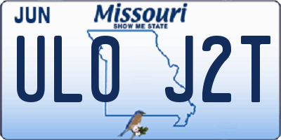 MO license plate UL0J2T