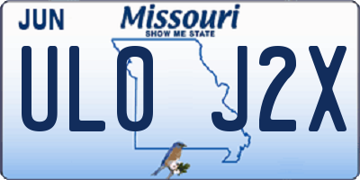 MO license plate UL0J2X