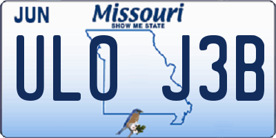 MO license plate UL0J3B