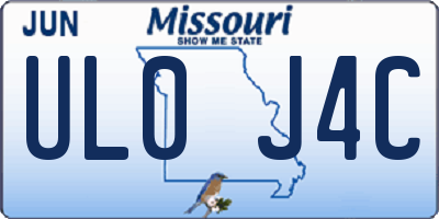 MO license plate UL0J4C