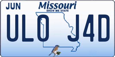 MO license plate UL0J4D